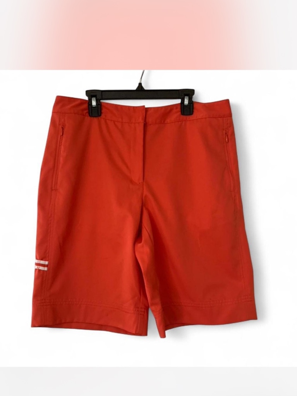 Olympic Bright Golfwear Izod  Orange Athletic Bermuda Shorts size 10